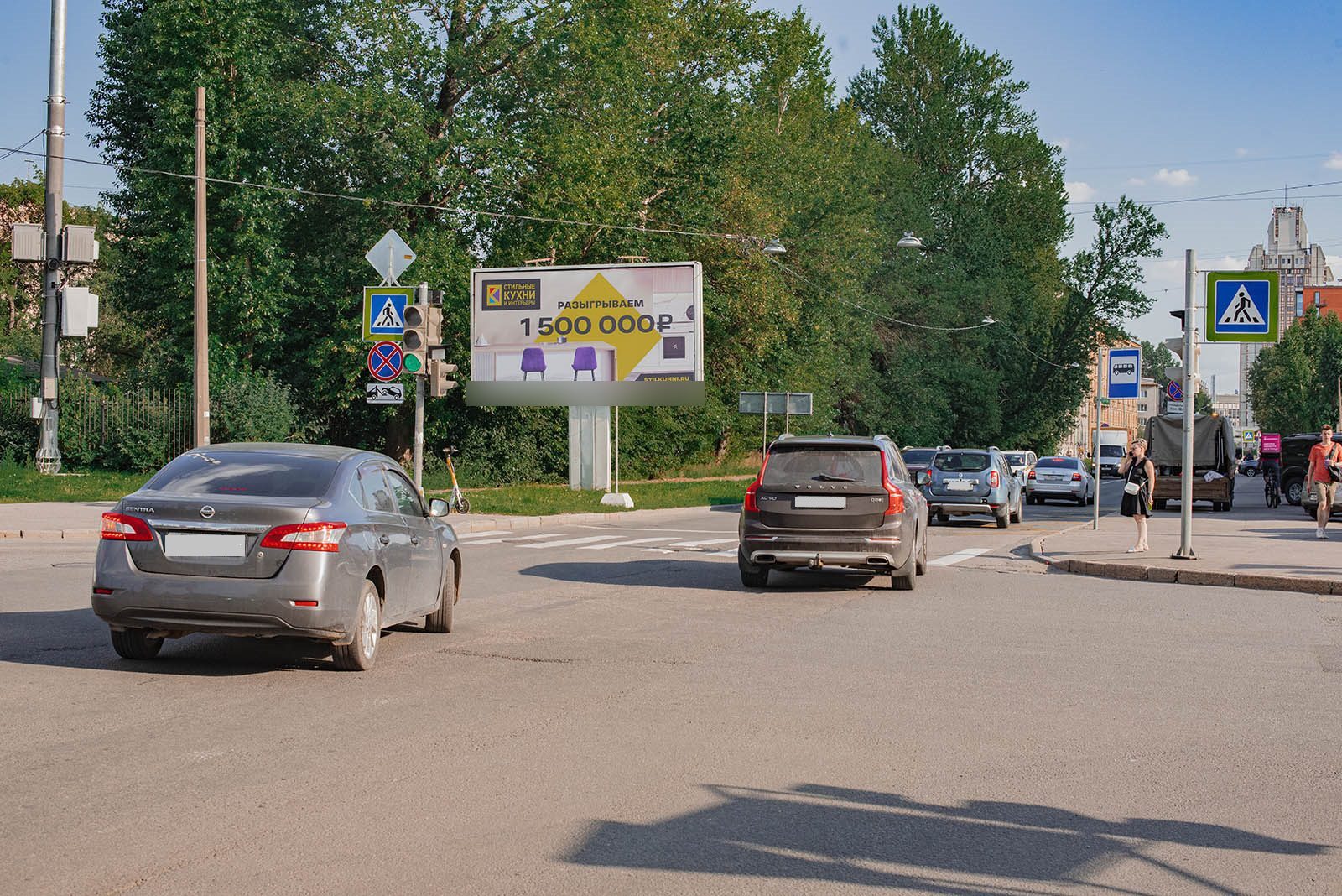 Фотография рекламного носителя, тип: Билборд 3x6, адрес: Студенческая ул., д.10 Х Земледельческая ул., д.2, Санкт-Петербург, Россия. Сторона В №164478