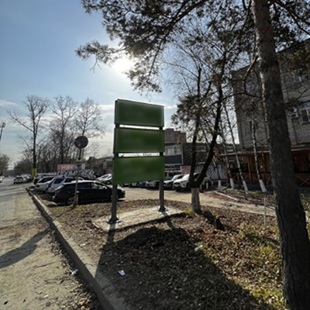 Фотография рекламного носителя, тип: Нестандартный ситиформат, адрес: Павловича ул., д.13, Хабаровск, Хабаровский край, Россия. Сторона A №1395857