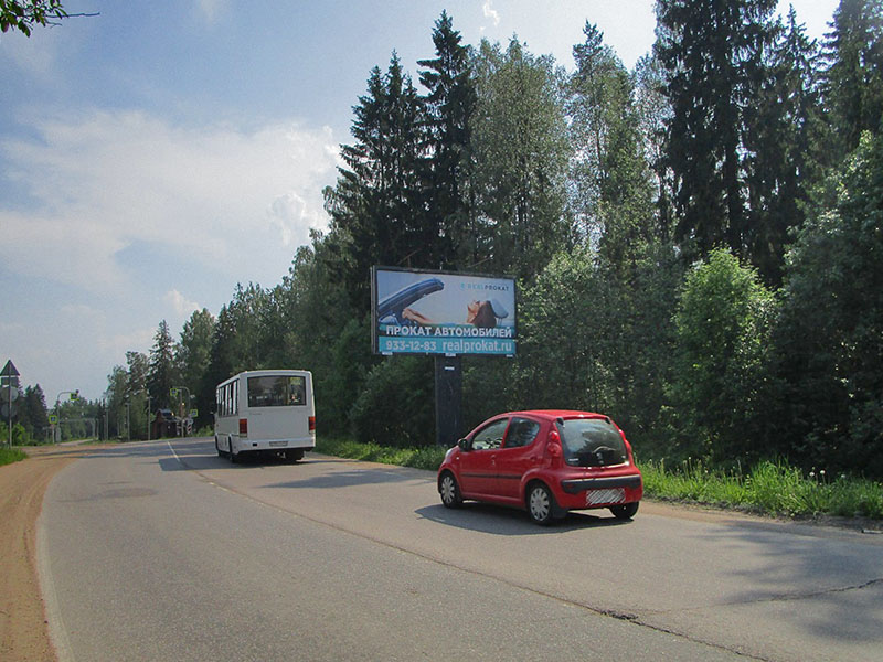 Фотография рекламного носителя, тип: Билборд 3x6, адрес: Агалатово д., Приозерское ш., 16 070м, Ленинградская область, Россия. Сторона A №169987