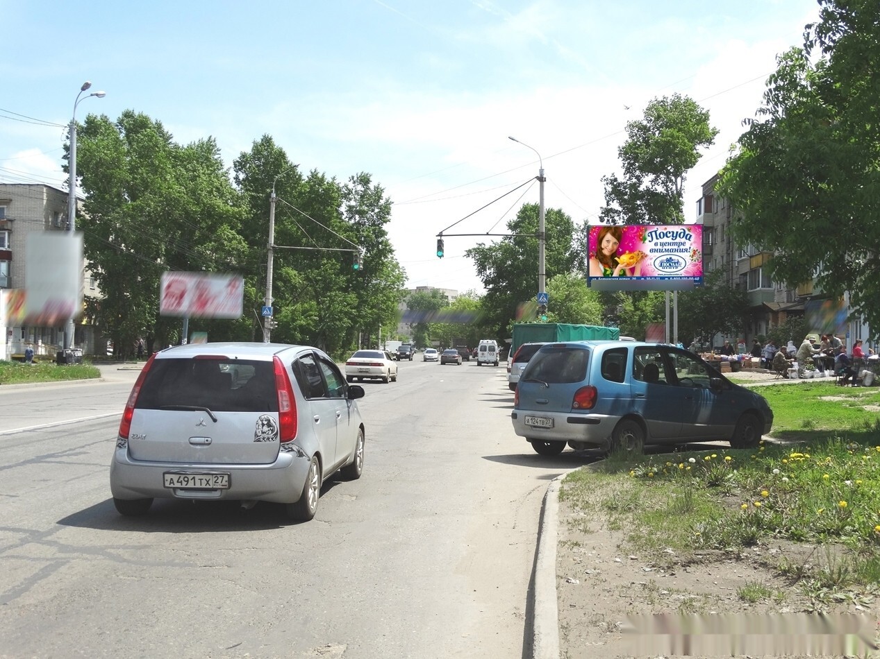 Фотография рекламного носителя, тип: Билборд 3x6, адрес: Суворова ул., д.32 Х Кутузова ул., поз.2, Хабаровск, Хабаровский край, Россия. Сторона А №157676