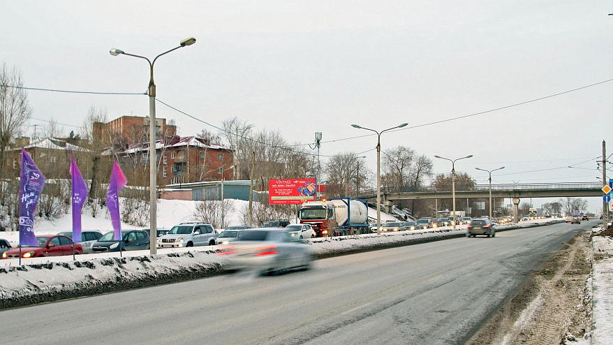 Фотография рекламного носителя, тип: Билборд 3x6, адрес: Заозерная ул. X Мира пр-т., д.8б, Омск, Омская область, Россия. Сторона В №1009870
