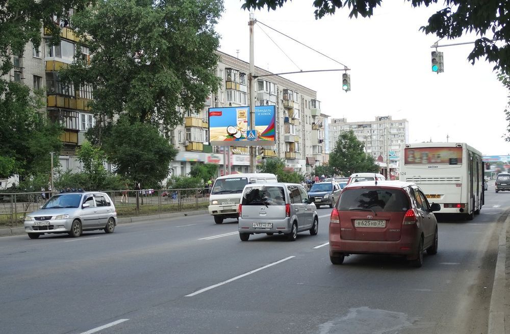 Фотография рекламного носителя, тип: Билборд 3x6, адрес: Суворова ул., д.32 Х Кутузова ул., поз.2, Хабаровск, Хабаровский край, Россия. Сторона Б №157677