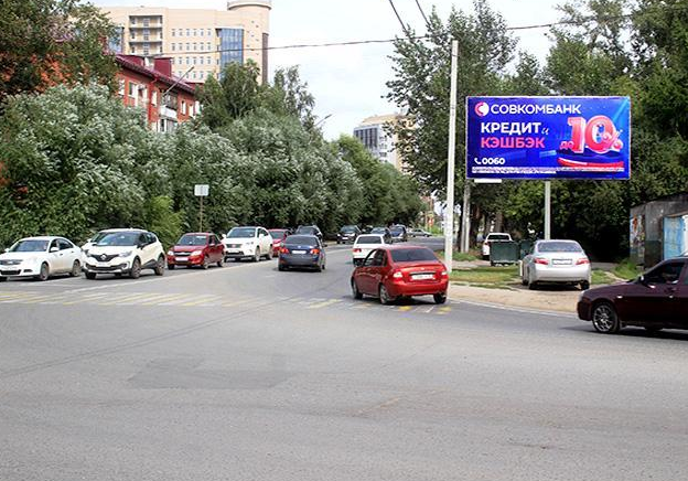 Фотография рекламного носителя, тип: Билборд 3x6, адрес: Бульварная ул., д.3, Омск, Омская область, Россия. Сторона А №617058