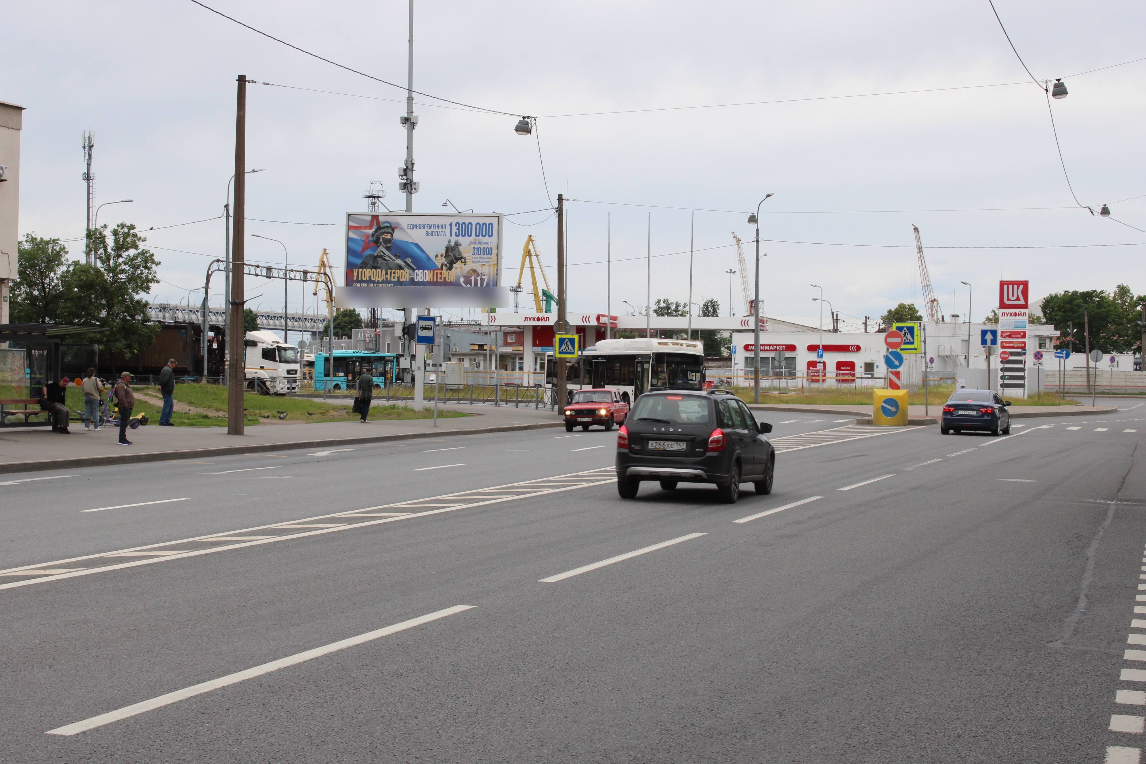 Фотография рекламного носителя, тип: Билборд 3x6, адрес: Двинская ул., д.16 Х Шотландская ул., Санкт-Петербург, Россия. Сторона Б1 №757019