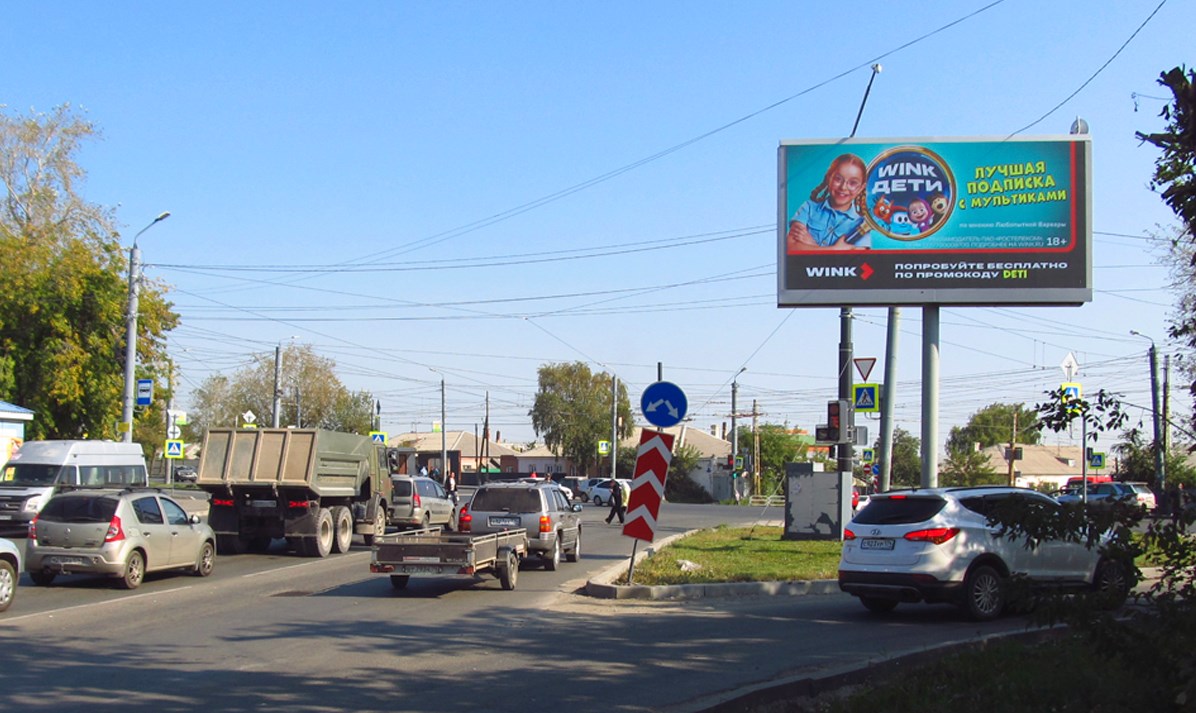 Фотография рекламного носителя, тип: Билборд 3x6, адрес: Победы пр-т. Х Бажова ул. Х Танкистов ул., Челябинск, Челябинская область, Россия. Сторона A11-A20 №553290