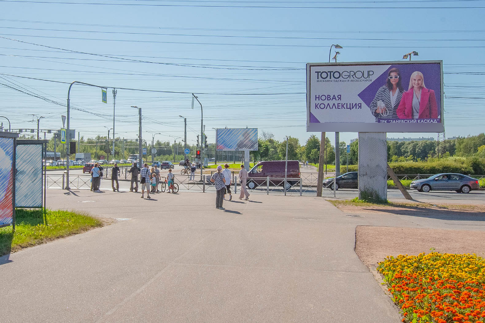 Фотография рекламного носителя, тип: Билборд 3x6, адрес: Косыгина пр-т. Х Передовиков ул., парк Малиновка, Санкт-Петербург, Россия. Сторона A №169037