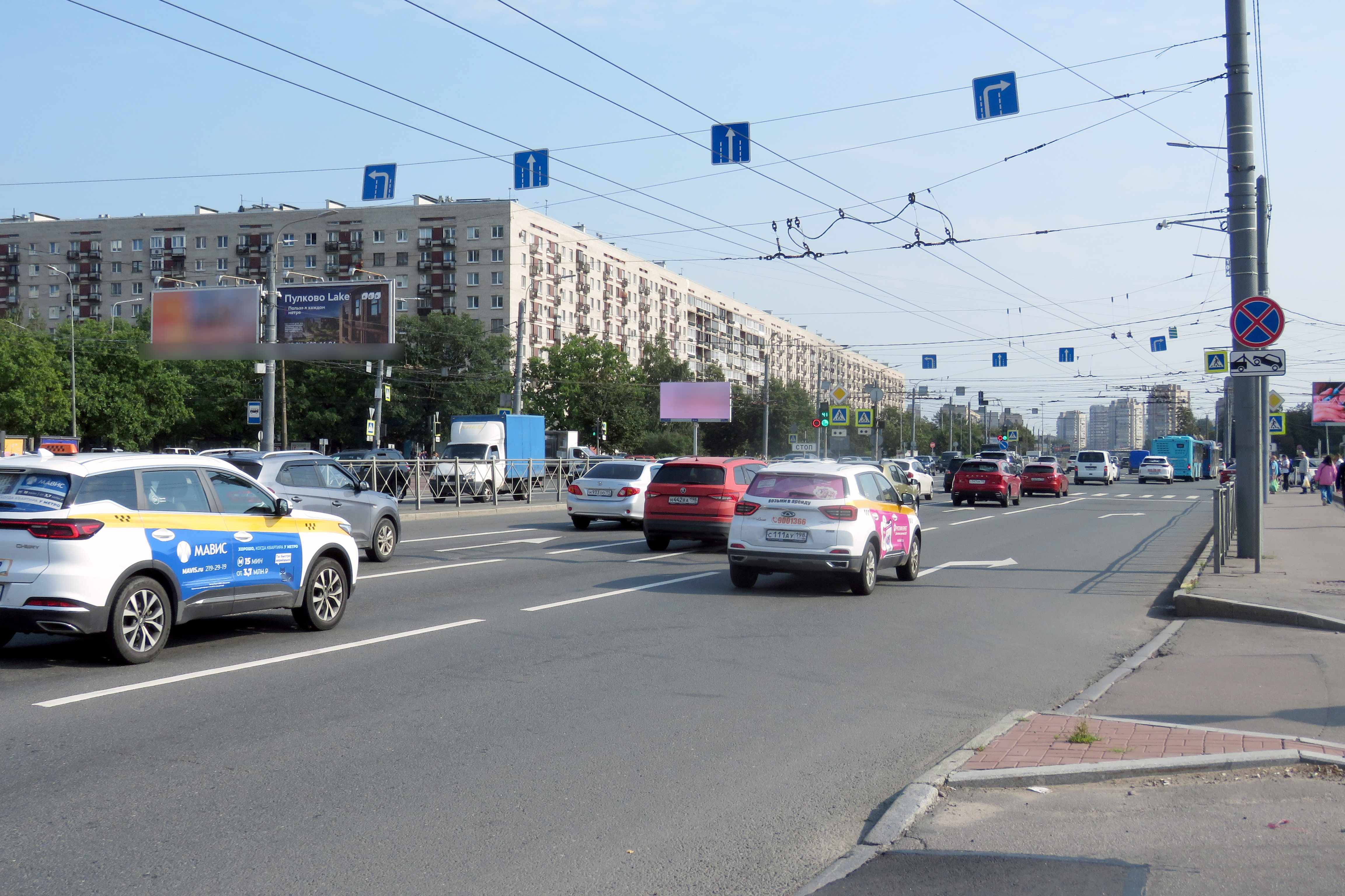 Фотография рекламного носителя, тип: Билборд 3x6, адрес: Типанова ул., д.27 Х Космонавтов пр-т., Санкт-Петербург, Россия. Сторона Б2 №520241