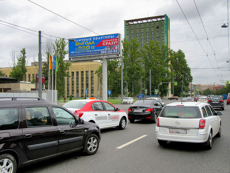 Фотография рекламного носителя, тип: Суперсайт 5x15, адрес: Политехническая ул., д.6 X Новороссийская ул., Санкт-Петербург, Россия. Сторона B1-B3 №164675