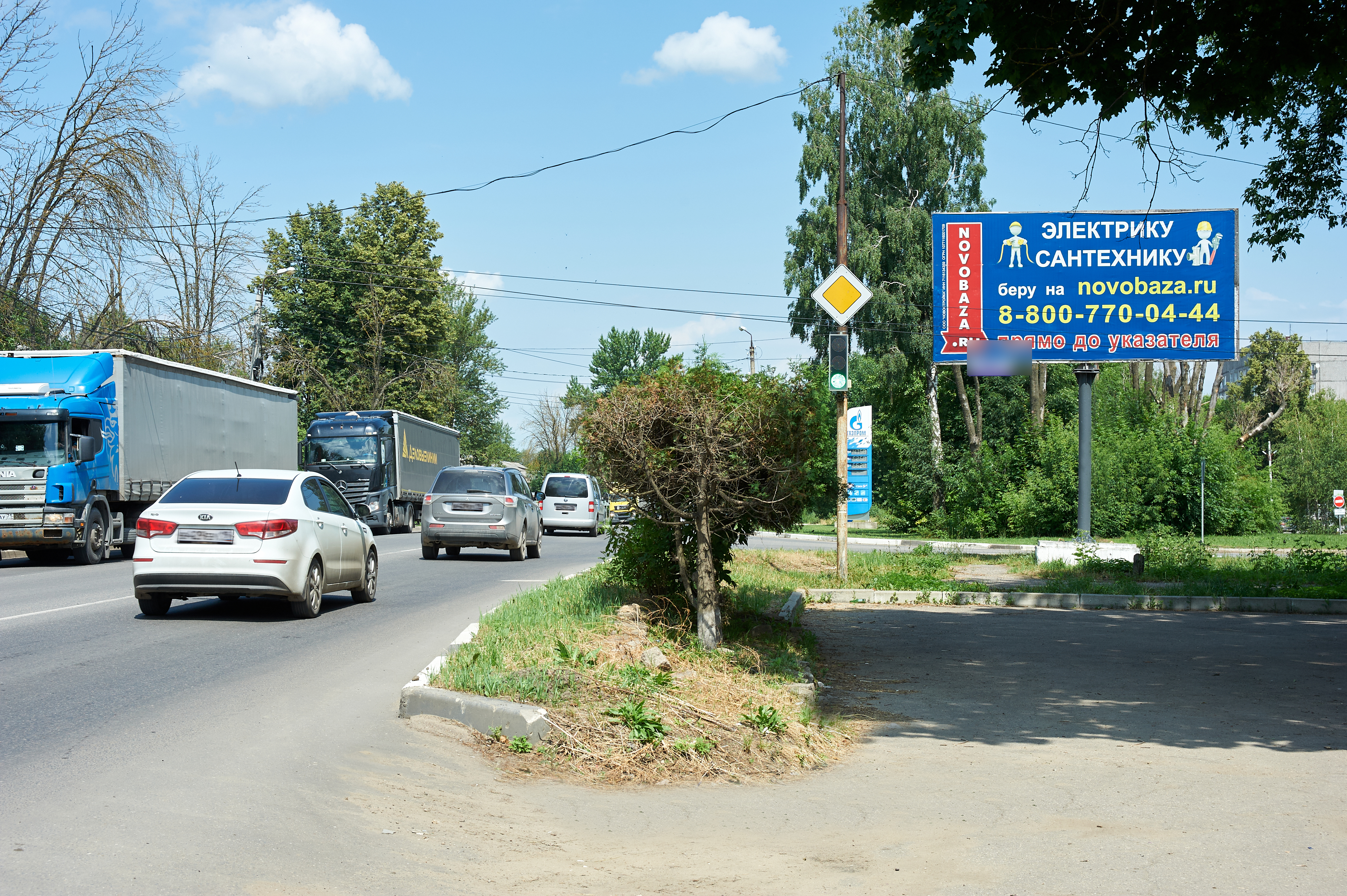 Фотография рекламного носителя, тип: Билборд 3x6, адрес: Мира ул., д.46 Х Орджоникидзе ул., Новомосковск, Тульская область, Россия. Сторона A №599235