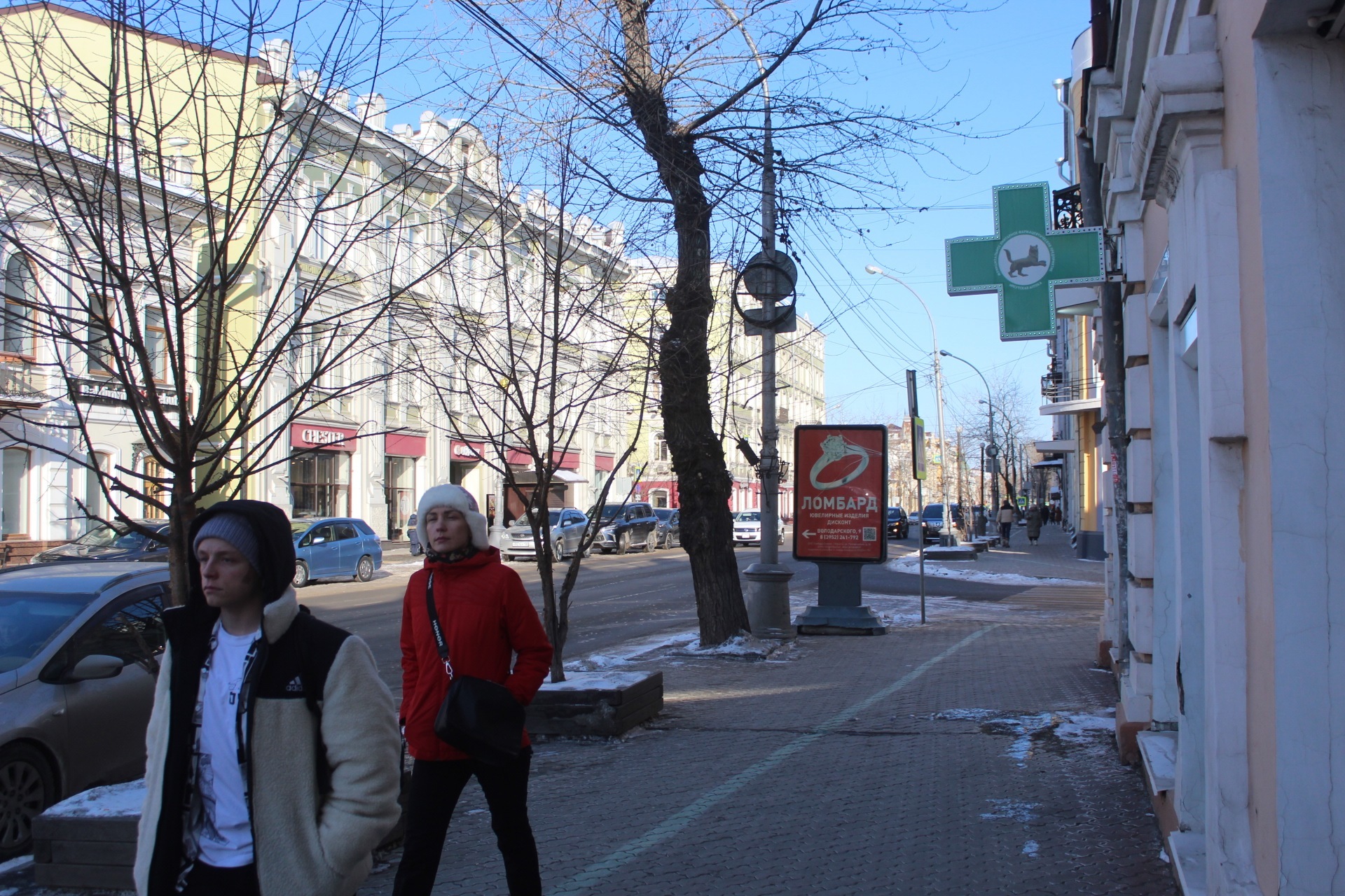 Фотография рекламного носителя, тип: Пиллар 3x1.4, адрес: К.Маркса ул. Х Киевская ул., Иркутск, Иркутская область, Россия. Сторона Б №159290