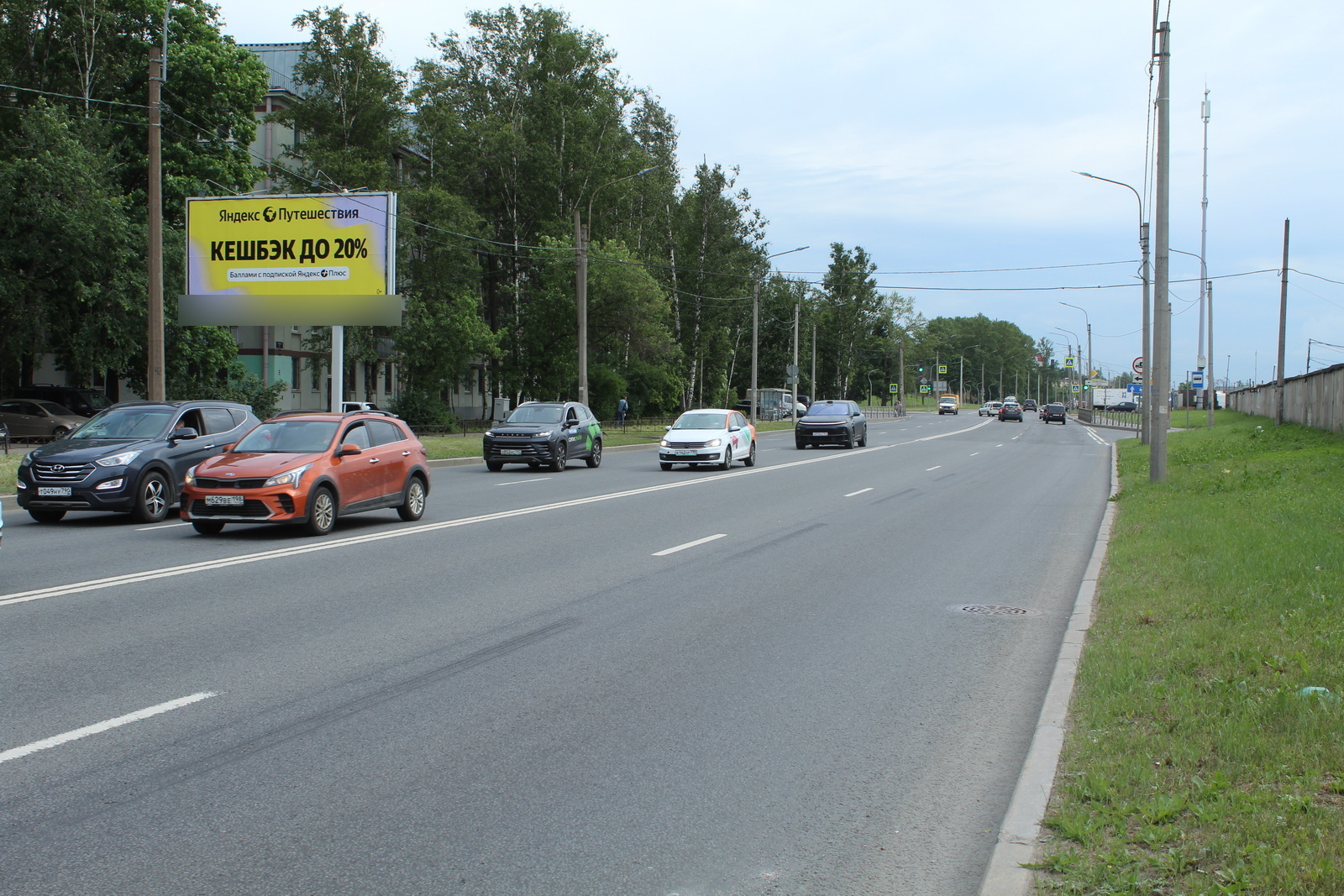 Фотография рекламного носителя, тип: Билборд 3x6, адрес: Кубинская ул., д.16 Х Кузнецовская ул., Санкт-Петербург, Россия. Сторона Б №119383