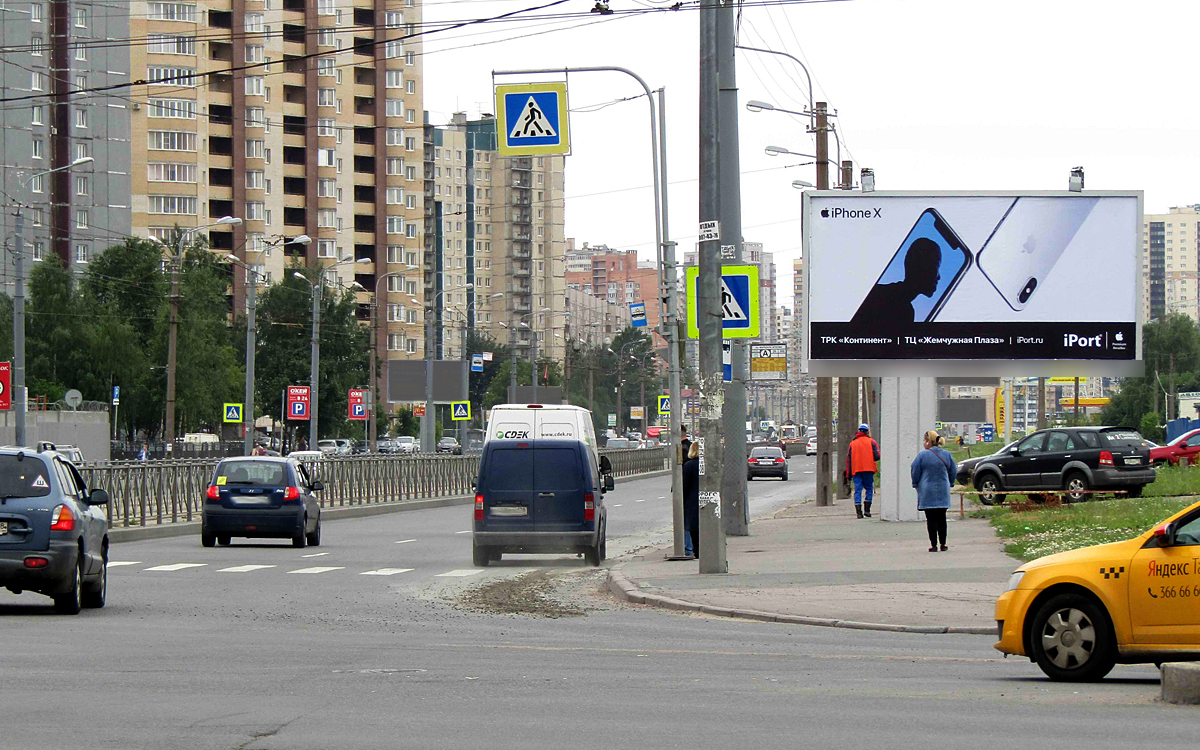 Фотография рекламного носителя, тип: Билборд 3x6, адрес: Маршала Казакова ул. Х Маршала Жукова пр-т., д.25, корп.1, Санкт-Петербург, Россия. Сторона A №171382