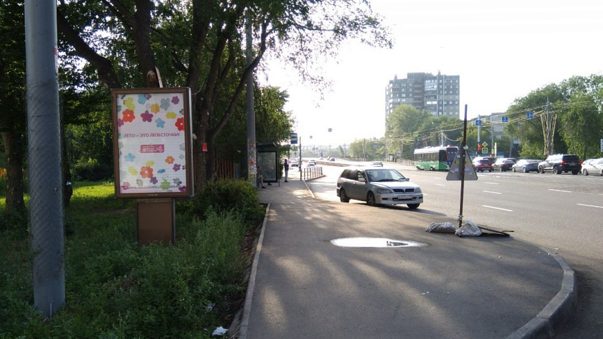 Фотография рекламного носителя, тип: Ситиформат 1.8x1.2, адрес: Победы пр-т., д.160а Х Болейко ул., Челябинск, Челябинская область, Россия. Сторона B №200987