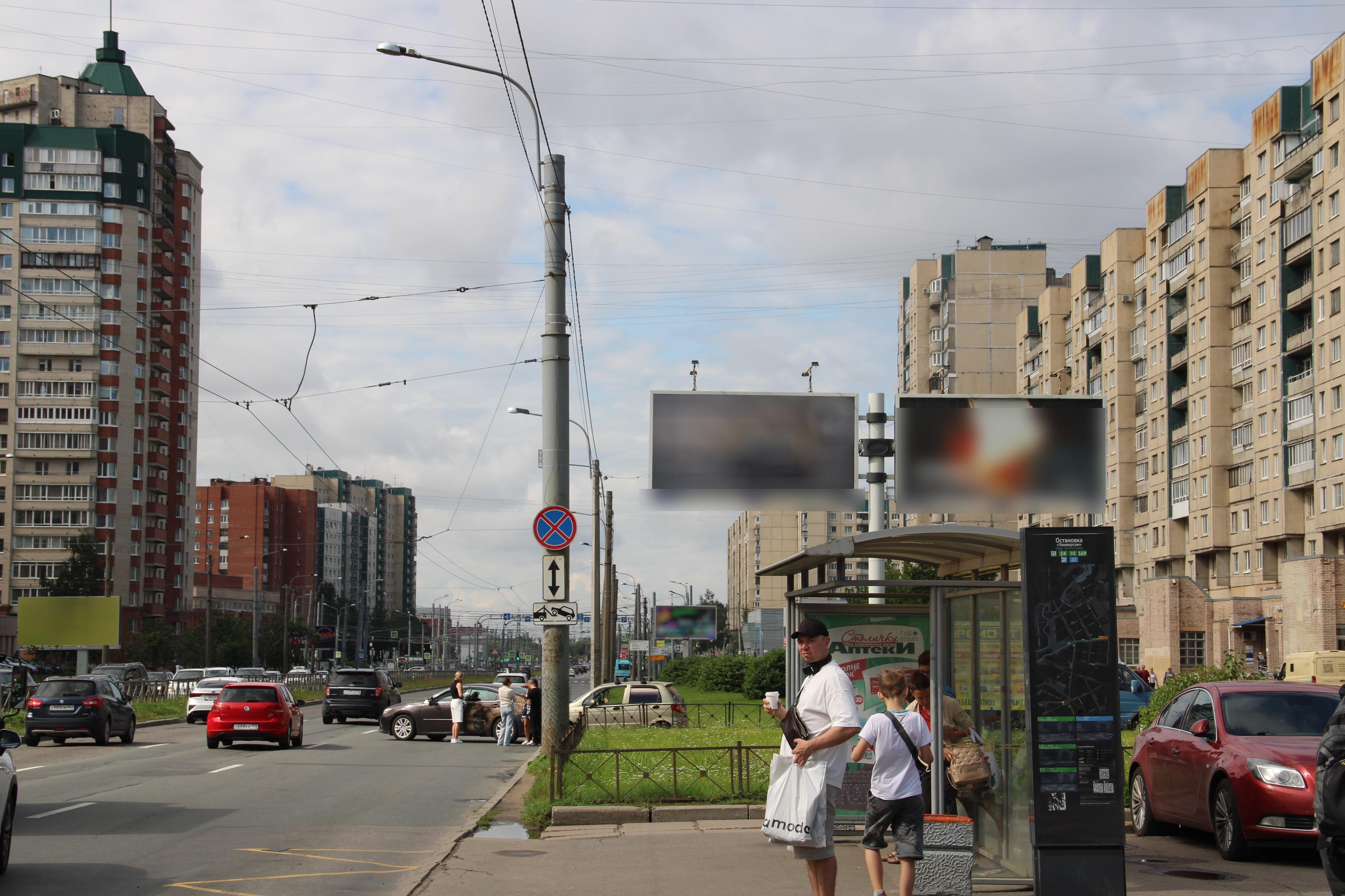 Фотография рекламного носителя, тип: Билборд 3x6, адрес: Косыгина пр-т., д.28 Х Наставников пр-т., Санкт-Петербург, Россия. Сторона А2 №498301