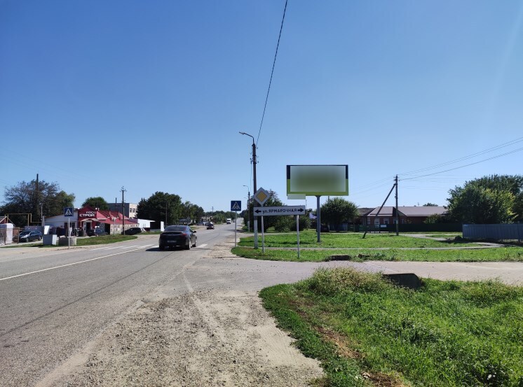 Фотография рекламного носителя, тип: Билборд 3x6, адрес: Староминская ст., Петренко ул. Х Ярморочная ул., Краснодар, Краснодарский край, Россия. Сторона А №1021217