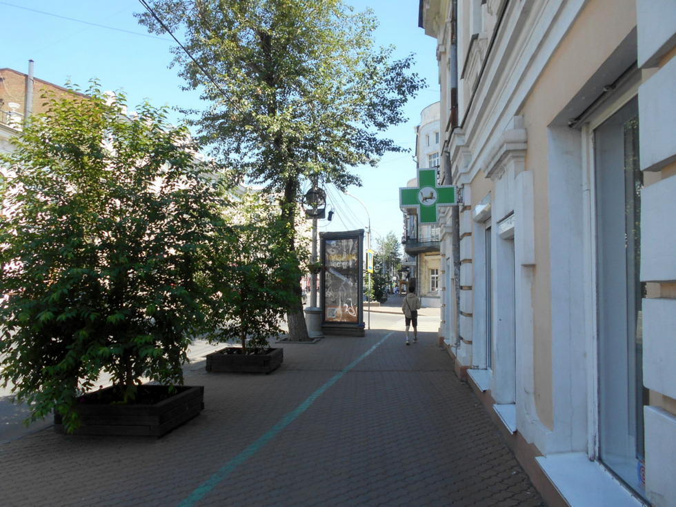 Фотография рекламного носителя, тип: Пиллар 3x1.4, адрес: К.Маркса ул. Х Киевская ул., Иркутск, Иркутская область, Россия. Сторона С №159291