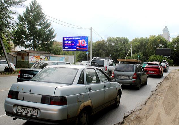 Фотография рекламного носителя, тип: Билборд 3x6, адрес: Бульварная ул., д.3, Омск, Омская область, Россия. Сторона Б №617059