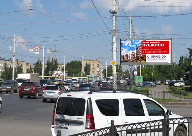 Фотография рекламного носителя, тип: Билборд 3x6, адрес: Красный путь ул., д.76 X 7-я Северная ул., Омск, Омская область, Россия. Сторона А1 №645414