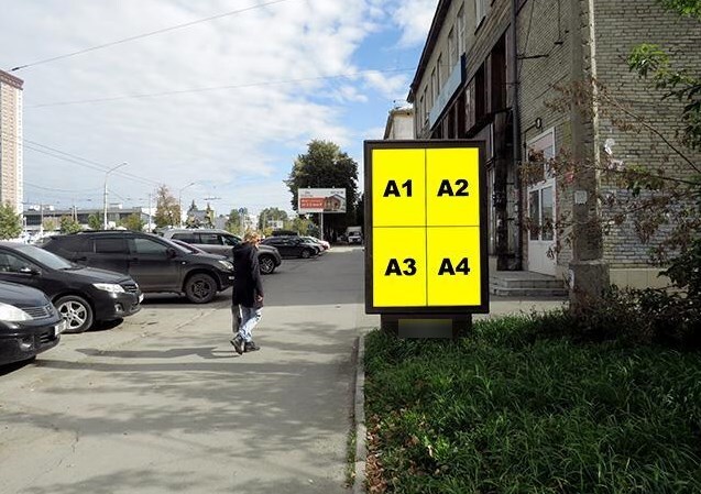 Фотография рекламного носителя, тип: Нестандартный ситиформат, адрес: Богдана Хмельницкого ул., д.16, Новосибирск, Новосибирская область, Россия. Сторона А1 №193186