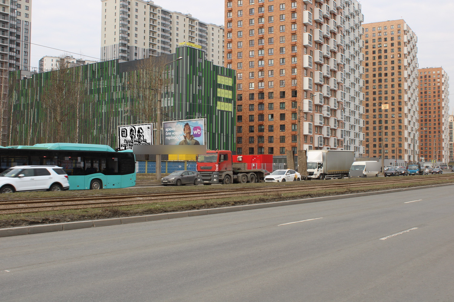 Фотография рекламного носителя, тип: Билборд 3x6, адрес: Дальневосточный пр-т., д.38, Санкт-Петербург, Россия. Сторона Б2 №768005