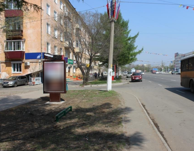 Фотография рекламного носителя, тип: Ситиформат 1.8x1.2, адрес: Мира пр-т., д.45, Комсомольск-на-Амуре, Хабаровский край, Россия. Сторона Б №1370390