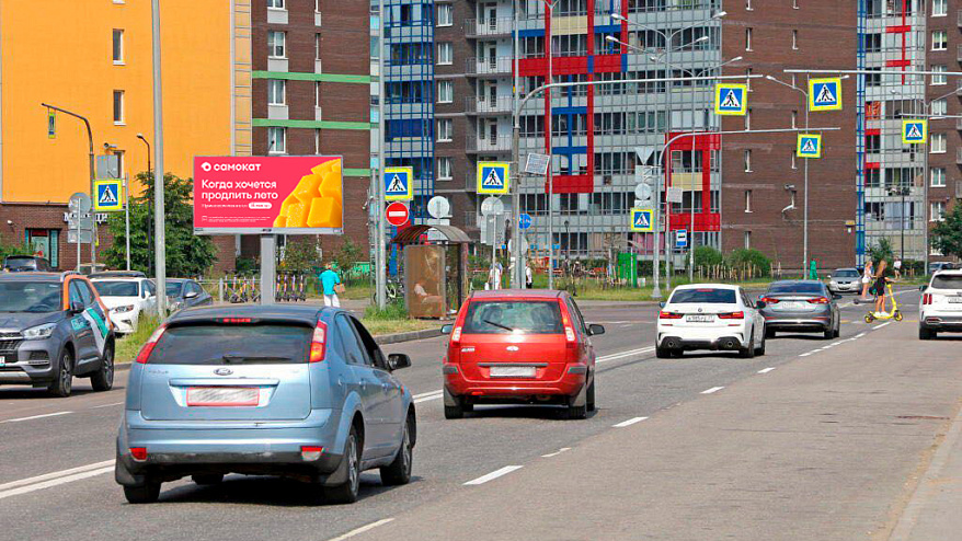 Фотография рекламного носителя, тип: Билборд 3x6, адрес: Кудрово г., Европейский пр-т. Х Строителей пр-т., Санкт-Петербург, Россия. Сторона B1-B10 №717298