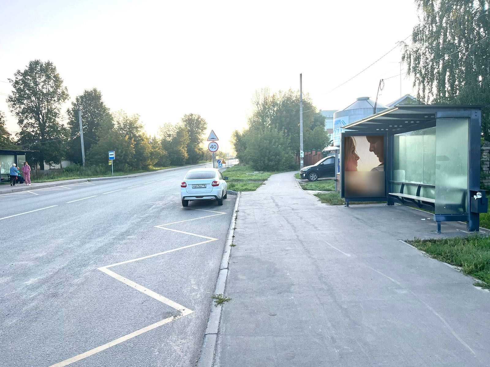 Фотография рекламного носителя, тип: Остановка 1.8x1.2, адрес: Дорожная ул. Х Высокогорская ул., д.14, ост. «Улица Круговая», Казань, Республика Татарстан, Россия. Сторона А №1326573