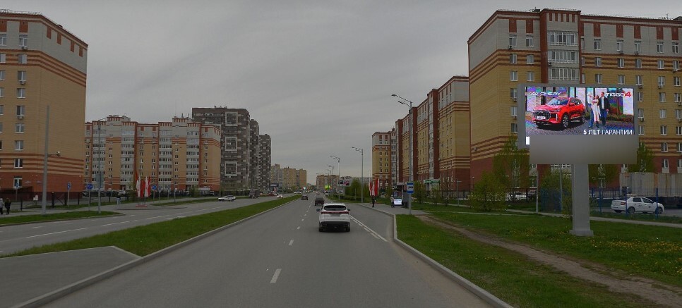 Фотография рекламного носителя, тип: Билборд 3x6, адрес: Д.Менделеева ул. Х Н.Федорова ул., д.24, Тюмень, Тюменская область, Россия. Сторона A1-A3 №953885