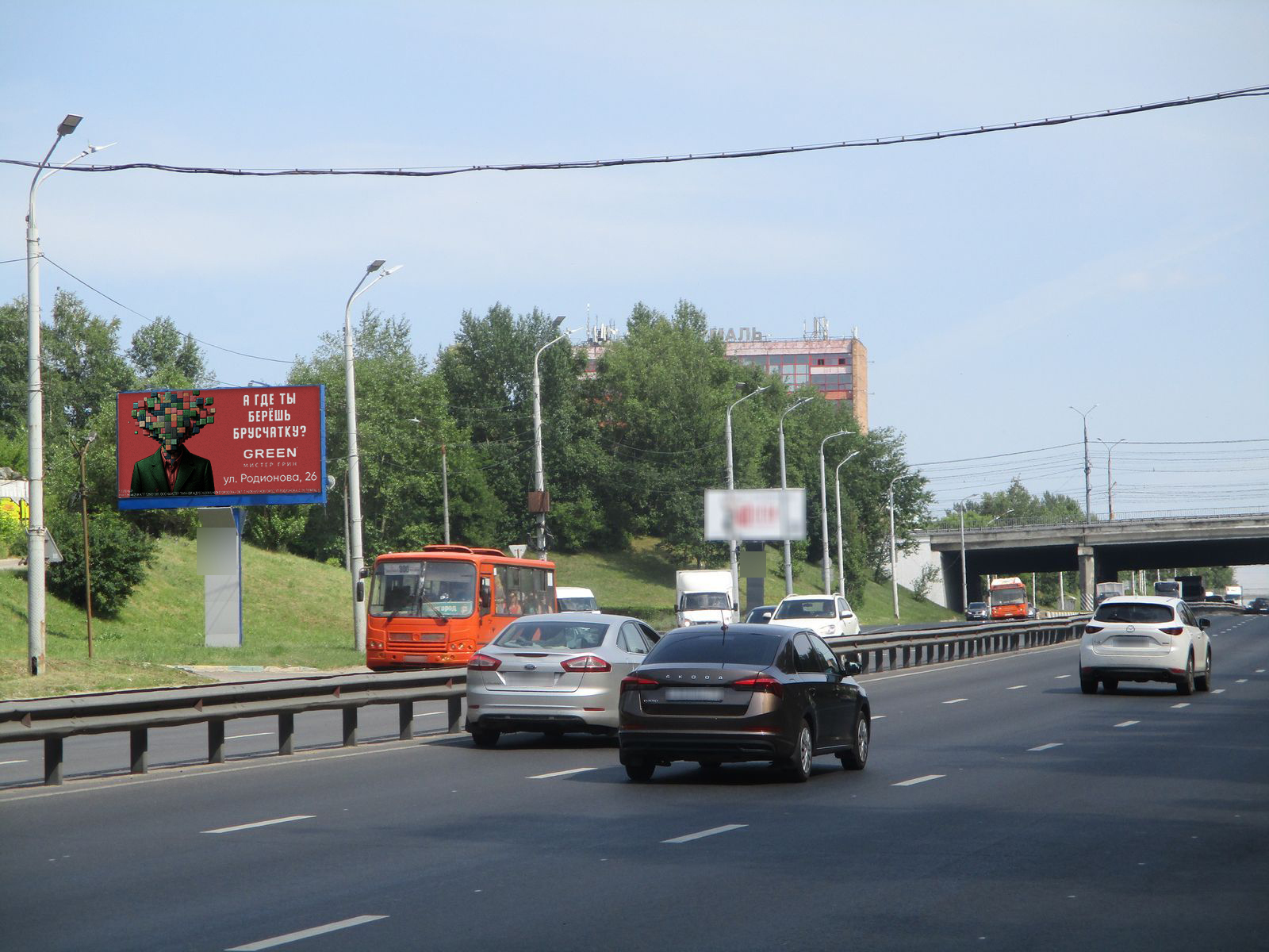 Фотография рекламного носителя, тип: Билборд 3x6, адрес: Ларина ул., съезд на Мызинский мост, Нижний Новгород, Нижегородская область, Россия. Сторона Б №789838