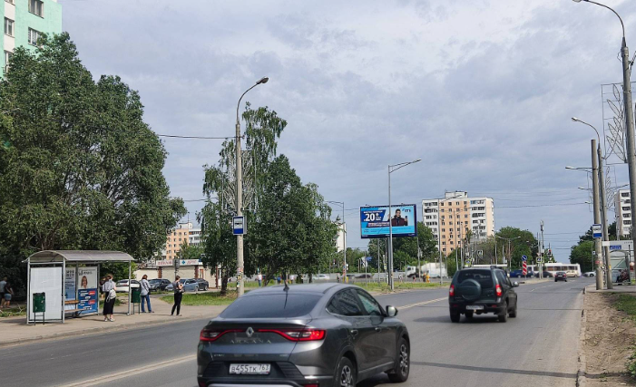 Фотография рекламного носителя, тип: Билборд 3x6, адрес: Георгия Димитрова ул. д.75б Х Московское ш.,, Самара, Самарская область, Россия. Сторона Б №1327837