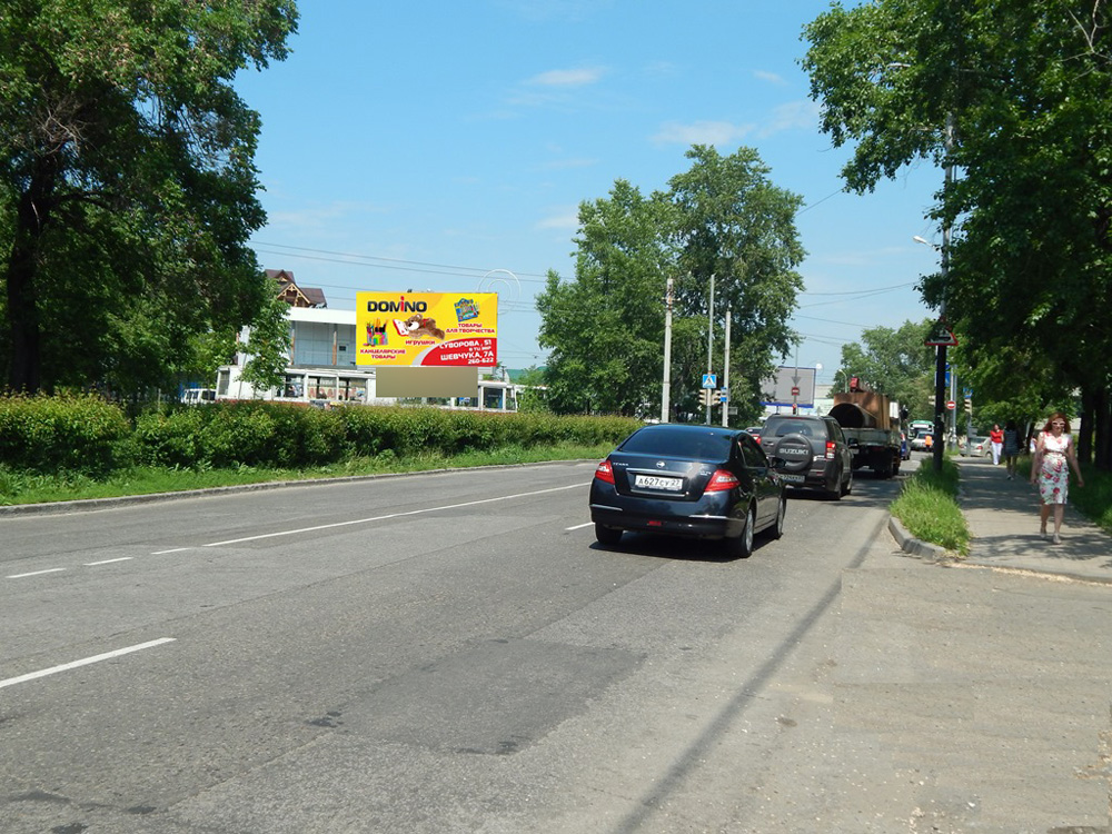 Фотография рекламного носителя, тип: Билборд 3x6, адрес: Ленинградская ул. Х Станционная ул., Хабаровск, Хабаровский край, Россия. Сторона Б №92744
