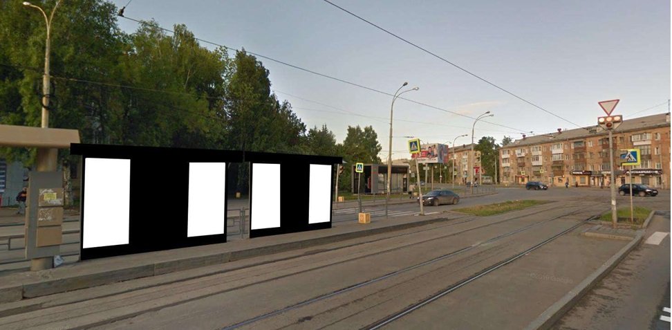 Фотография рекламного носителя, тип: Остановка 1.8x1.2, адрес: Машиностроителей ул., д.81, поз.2, Екатеринбург, Свердловская область, Россия. Сторона A1 №1328529