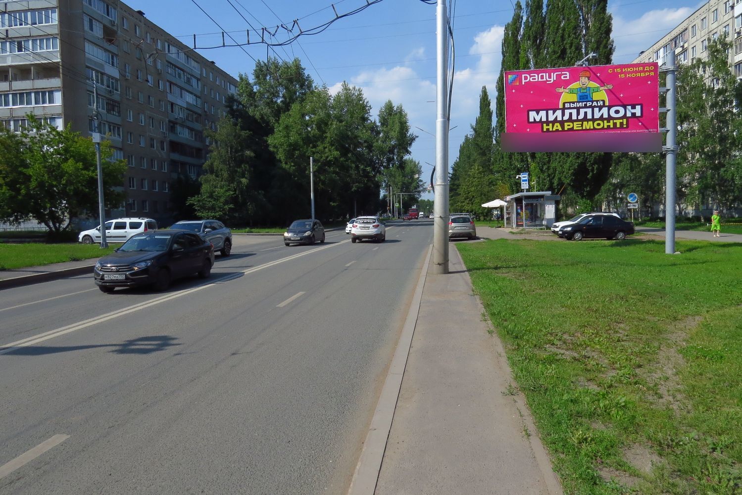 Фотография рекламного носителя, тип: Билборд 3x6, адрес: Тухвата Янаби б-р., д.57, Уфа, Республика Башкортостан, Россия. Сторона А №828001