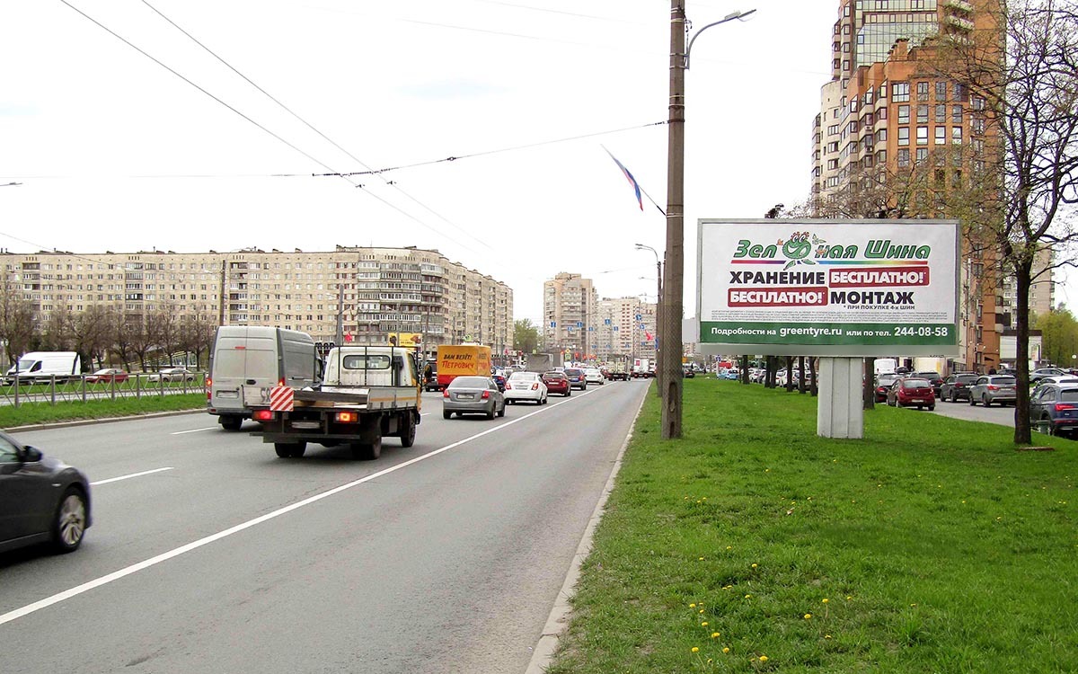 Фотография рекламного носителя, тип: Билборд 3x6, адрес: Славы проспект, д.40, корп.1, поз.1, Санкт-Петербург, Россия. Сторона A №171913