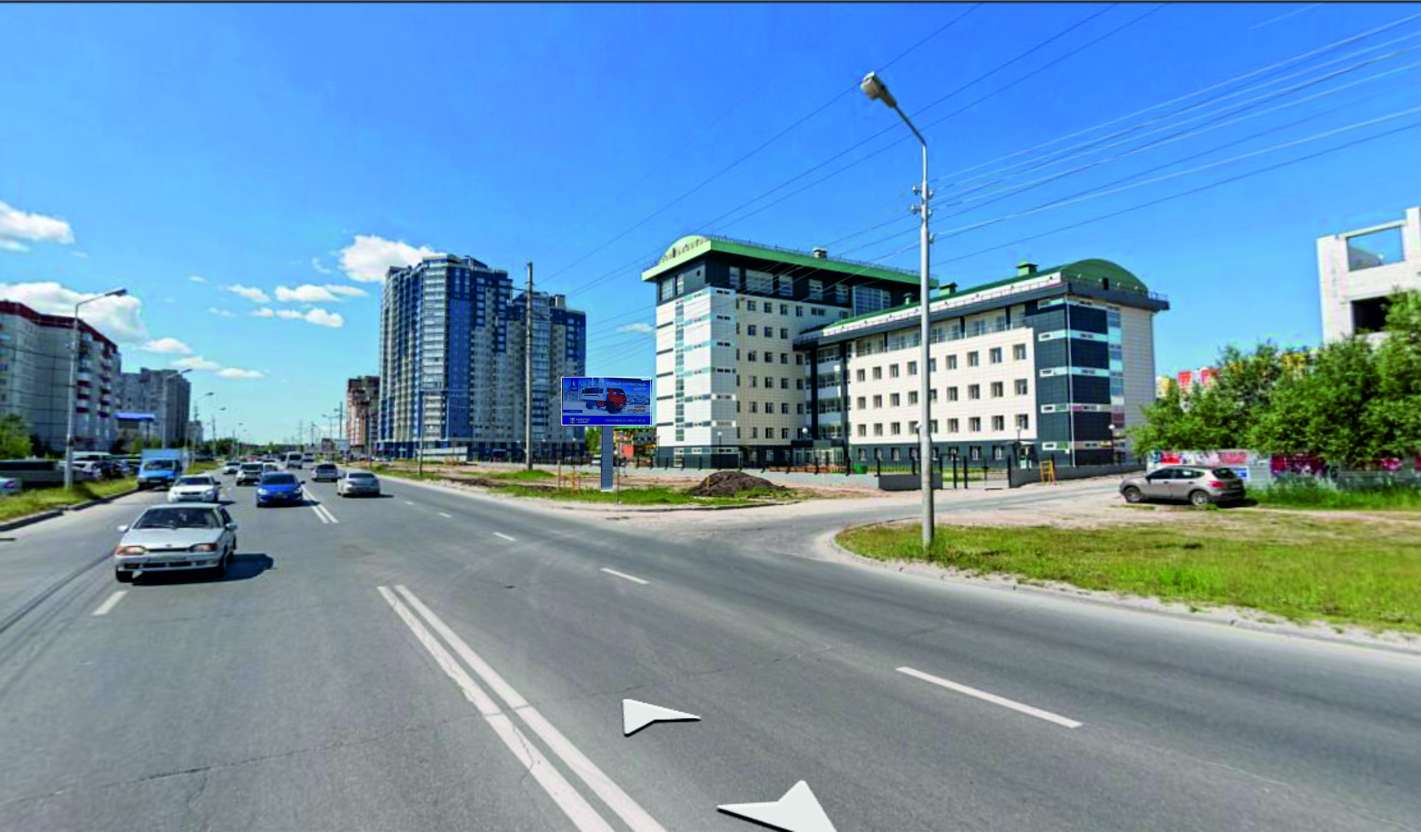 Фотография рекламного носителя, тип: Билборд 3x6, адрес: И. Киртбая ул., рядом городская поликлиника, коттеджный поселок Сургутская рублевка, вахтовый вокзал Сургутнефтегаз, Сургут, Ханты-Мансийский автономный округ – Югра, Россия. Сторона А №1338244