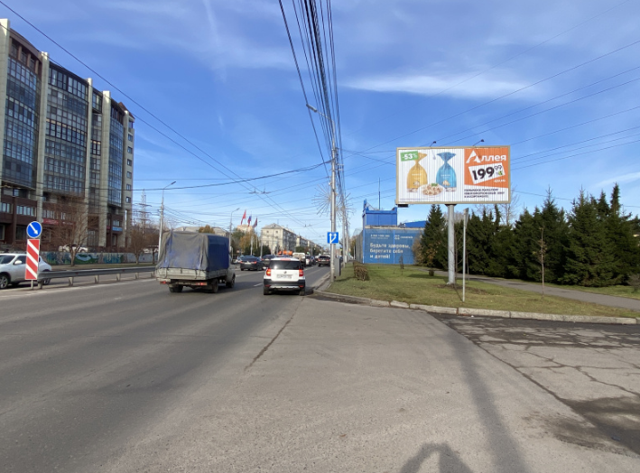 Фотография рекламного носителя, тип: Билборд 3x6, адрес: Михаила Годенко ул. Х Кравченко ул., поз.1, Красноярск, Красноярский край, Россия. Сторона А1-А3 №779994