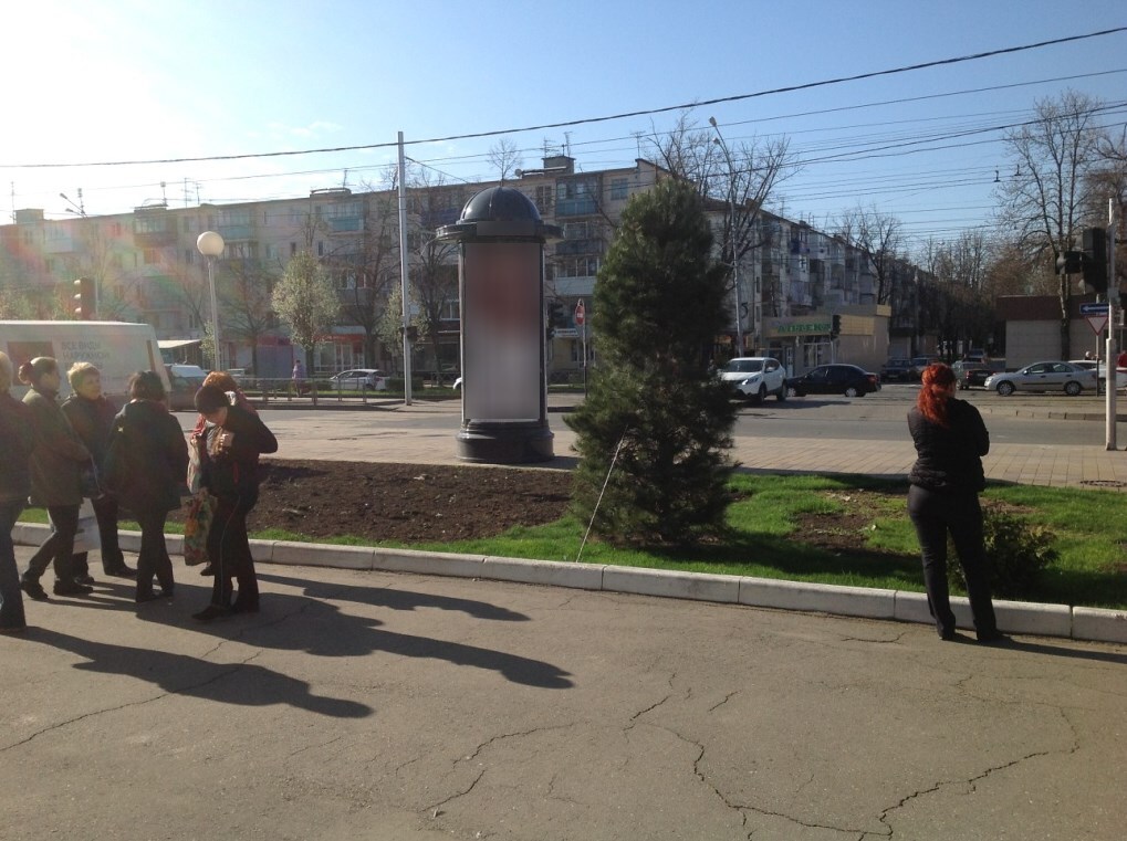 Фотография рекламного носителя, тип: Пиллар 3x1.4, адрес: Ставропольская ул., д.151, Краснодар, Краснодарский край, Россия. Сторона С №1337635