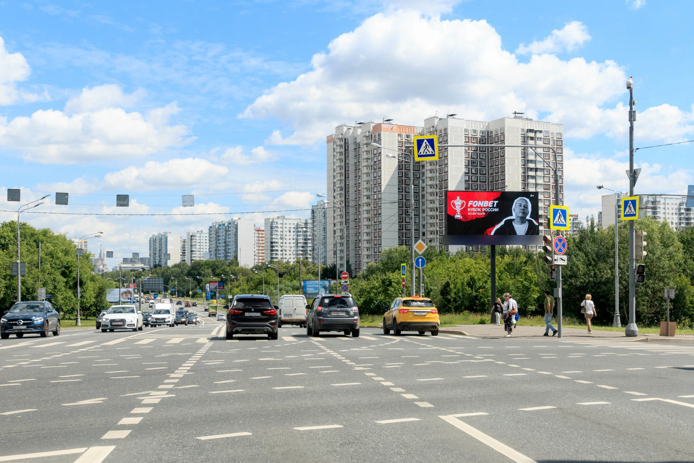 Фотография рекламного носителя, тип: Билборд 3x6, адрес: Мичуринский пр-т. Х Никулинская ул., Москва, Россия. Сторона А1 №13714