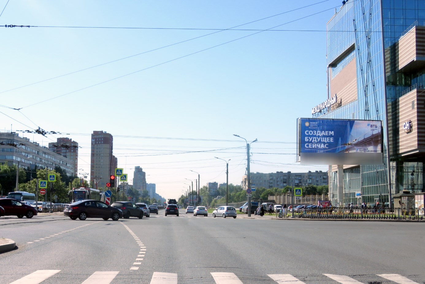 Фотография рекламного носителя, тип: Суперсайт 5x15, адрес: Бухарестская ул. Х Белы Куна ул., д.3, Санкт-Петербург, Россия. Сторона А1-А3 №126819