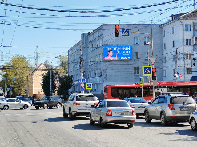 Фотография рекламного носителя, тип: Билборд 3x6, адрес: Ленина ул., д.39, Калуга, Калужская область, Россия. Сторона A1-А10 №673464