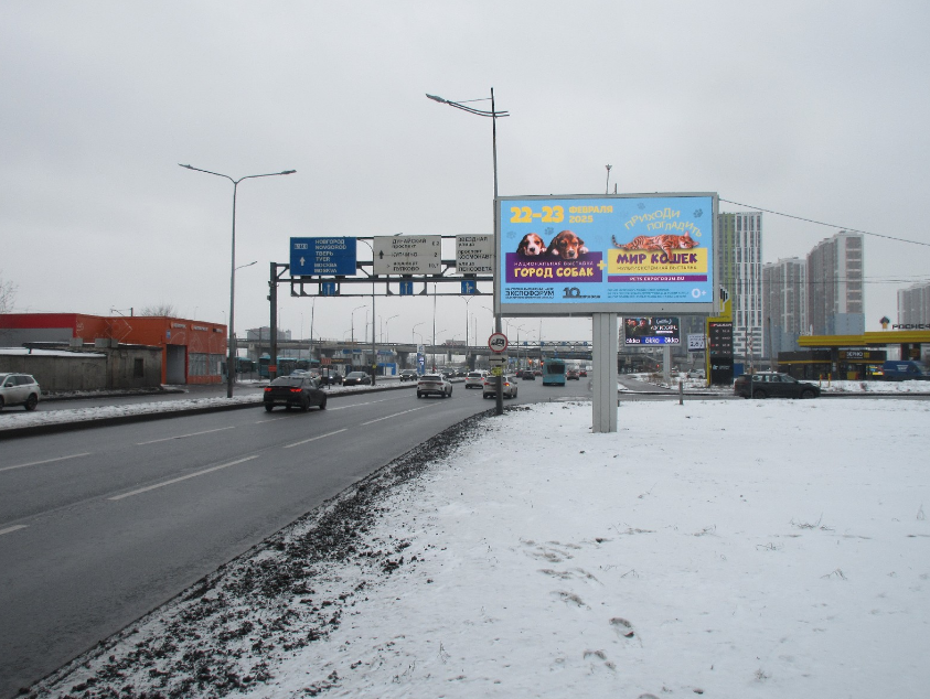 Фотография рекламного носителя, тип: Билборд 3x6, адрес: Витебский пр-т., д.87, корп. 1 Х Звездная ул., Санкт-Петербург, Россия. Сторона A1-А10 №1094355