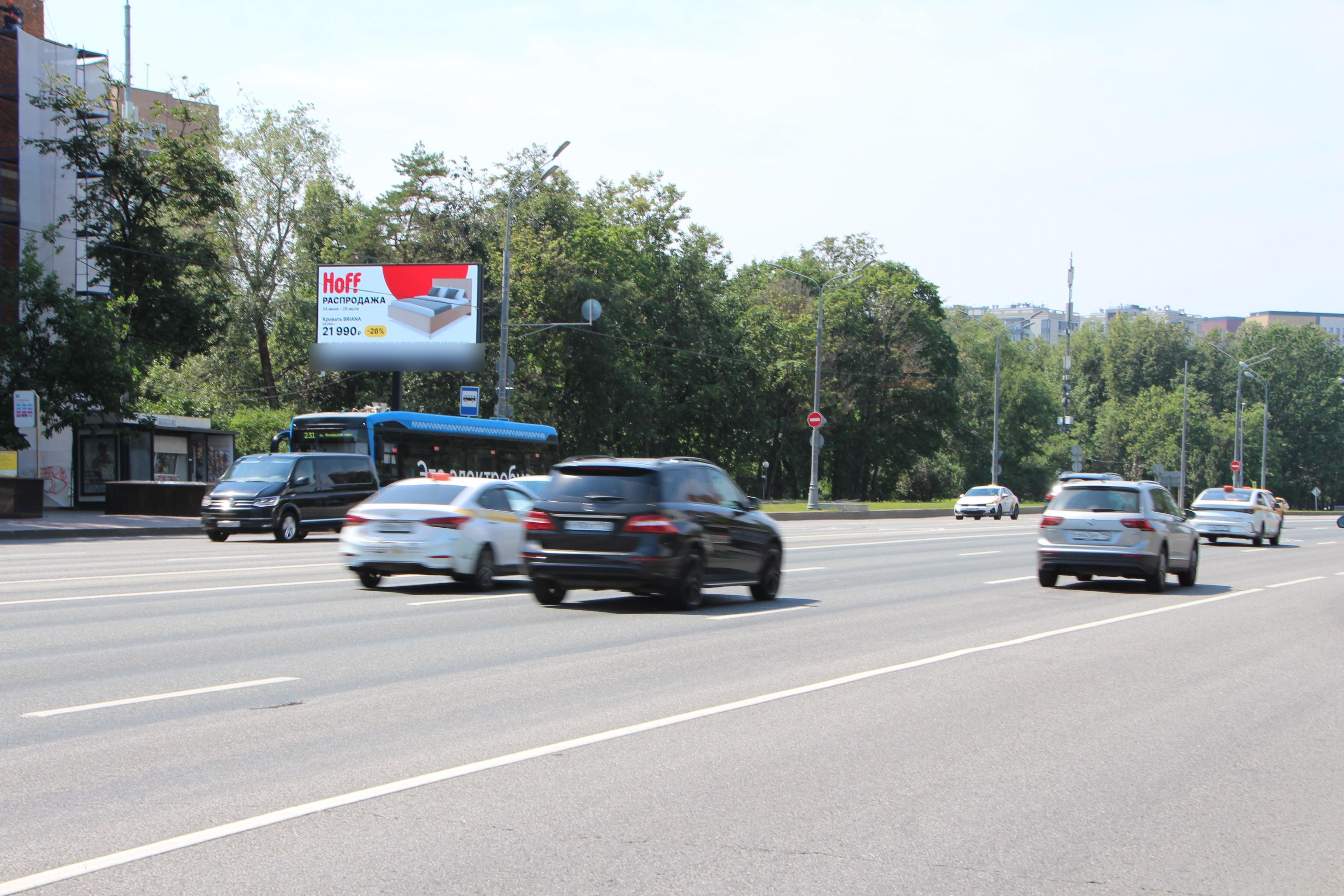 Фотография рекламного носителя, тип: Билборд 3x6, адрес: Можайское ш., д.3, Москва, Россия. Сторона Б1 №14475
