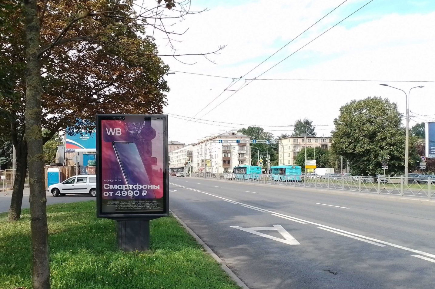 Фотография рекламного носителя, тип: Ситиформат 1.8x1.2, адрес: Заневский пр-т., д.35 Х Шаумяна пр-т., поз.2, Санкт-Петербург, Россия. Сторона Б №775896