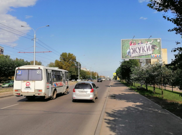 Фотография рекламного носителя, тип: Билборд 3x6, адрес: Красноярский Рабочий пр-т., д.181, Красноярск, Красноярский край, Россия. Сторона А1-А3 №780004