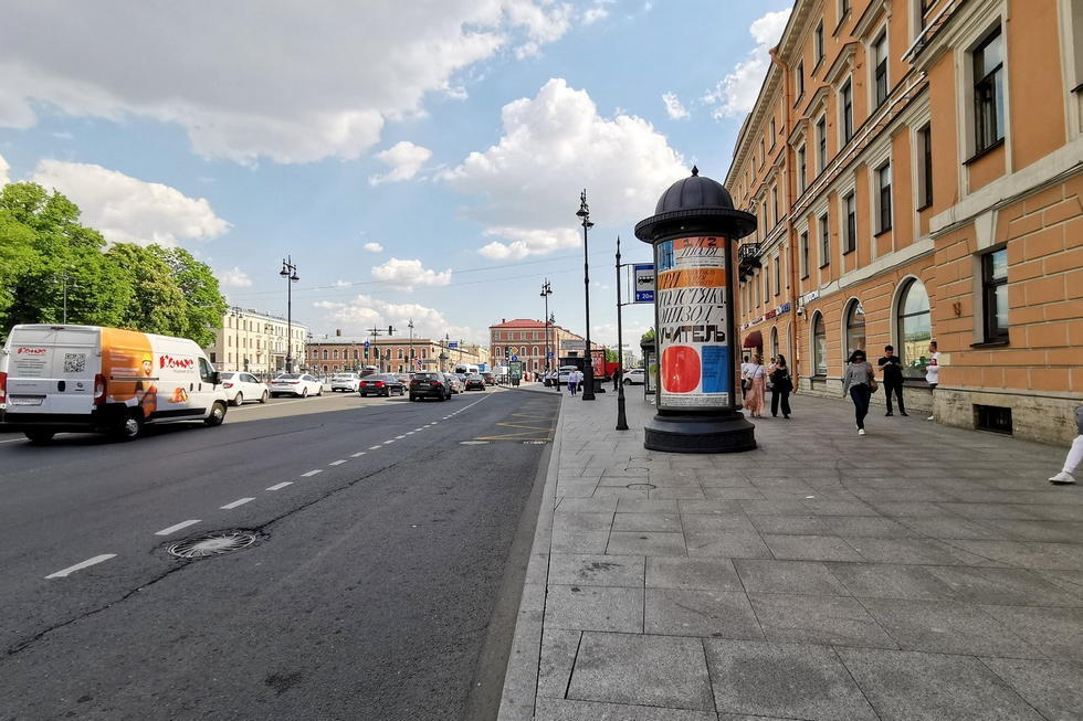 Фотография рекламного носителя, тип: Пиллар 3x1.4, адрес: Труда пл., д.3 Х Галерная ул., Санкт-Петербург, Россия. Сторона А №144543