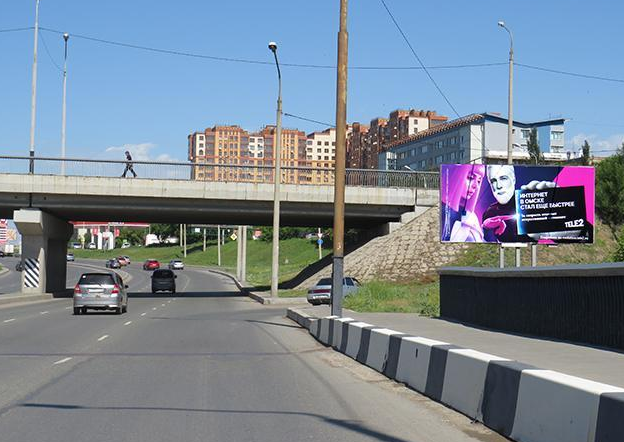 Фотография рекламного носителя, тип: Билборд 3x6, адрес: Жукова ул. Х Госпитальная ул., поз.1, Омск, Омская область, Россия. Сторона А №197607