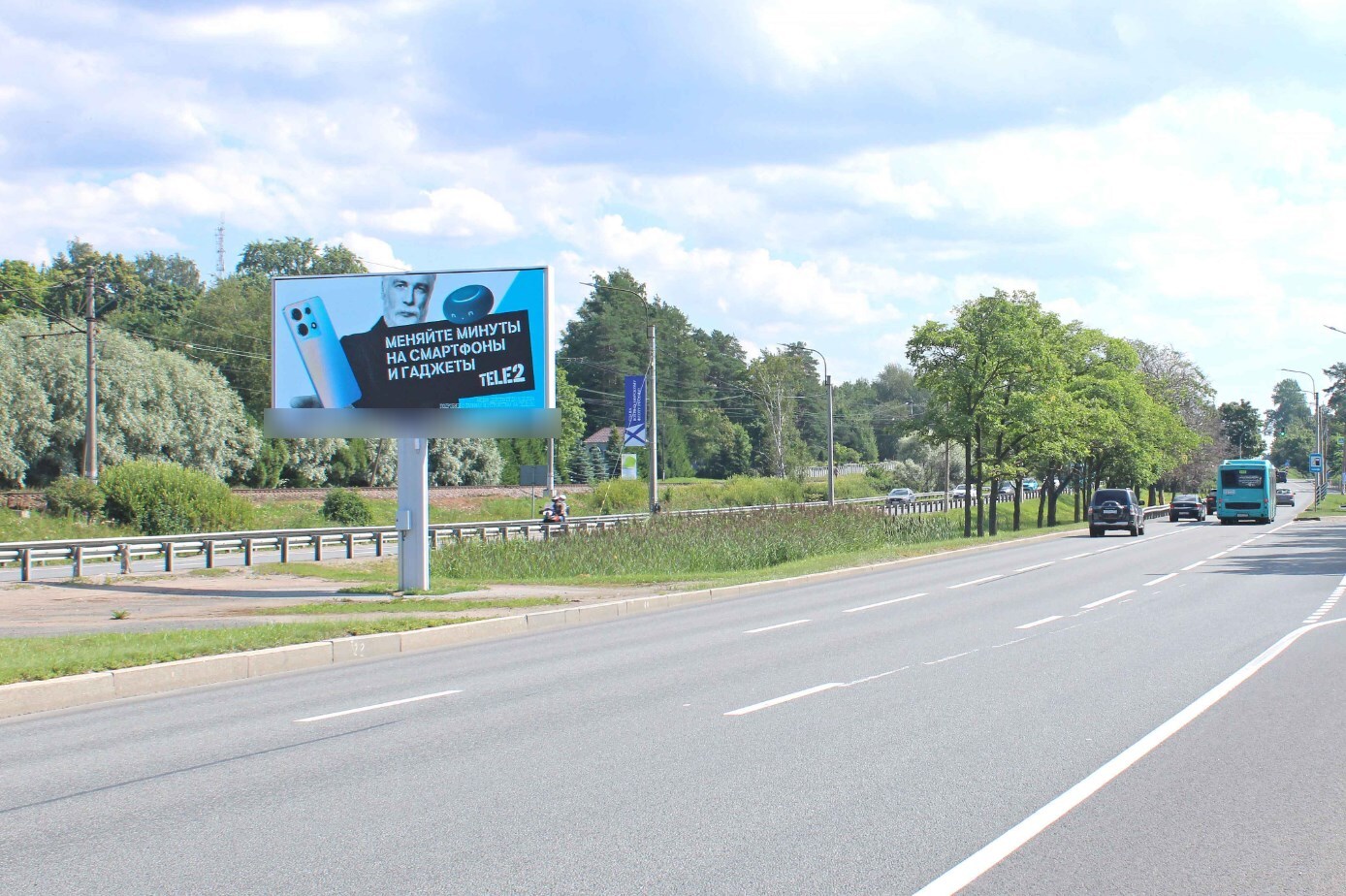 Фотография рекламного носителя, тип: Билборд 3x6, адрес: Приморское ш., д.144, Санкт-Петербург, Россия. Сторона А2 №687309