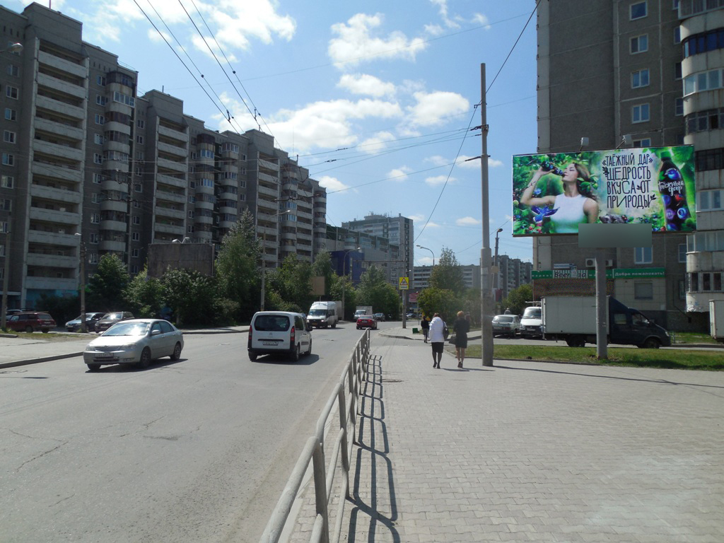 Фотография рекламного носителя, тип: Билборд 3x6, адрес: Родонитовая ул. Х Крестинского ул., Екатеринбург, Свердловская область, Россия. Сторона А №86334