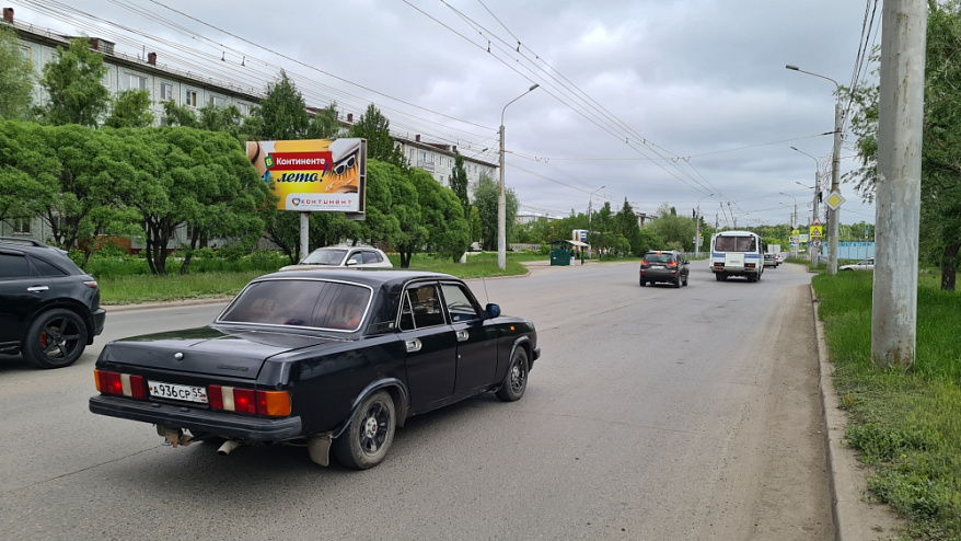 Фотография рекламного носителя, тип: Билборд 3x6, адрес: Сибирский пр-т., д.7, Омск, Омская область, Россия. Сторона В №1009970