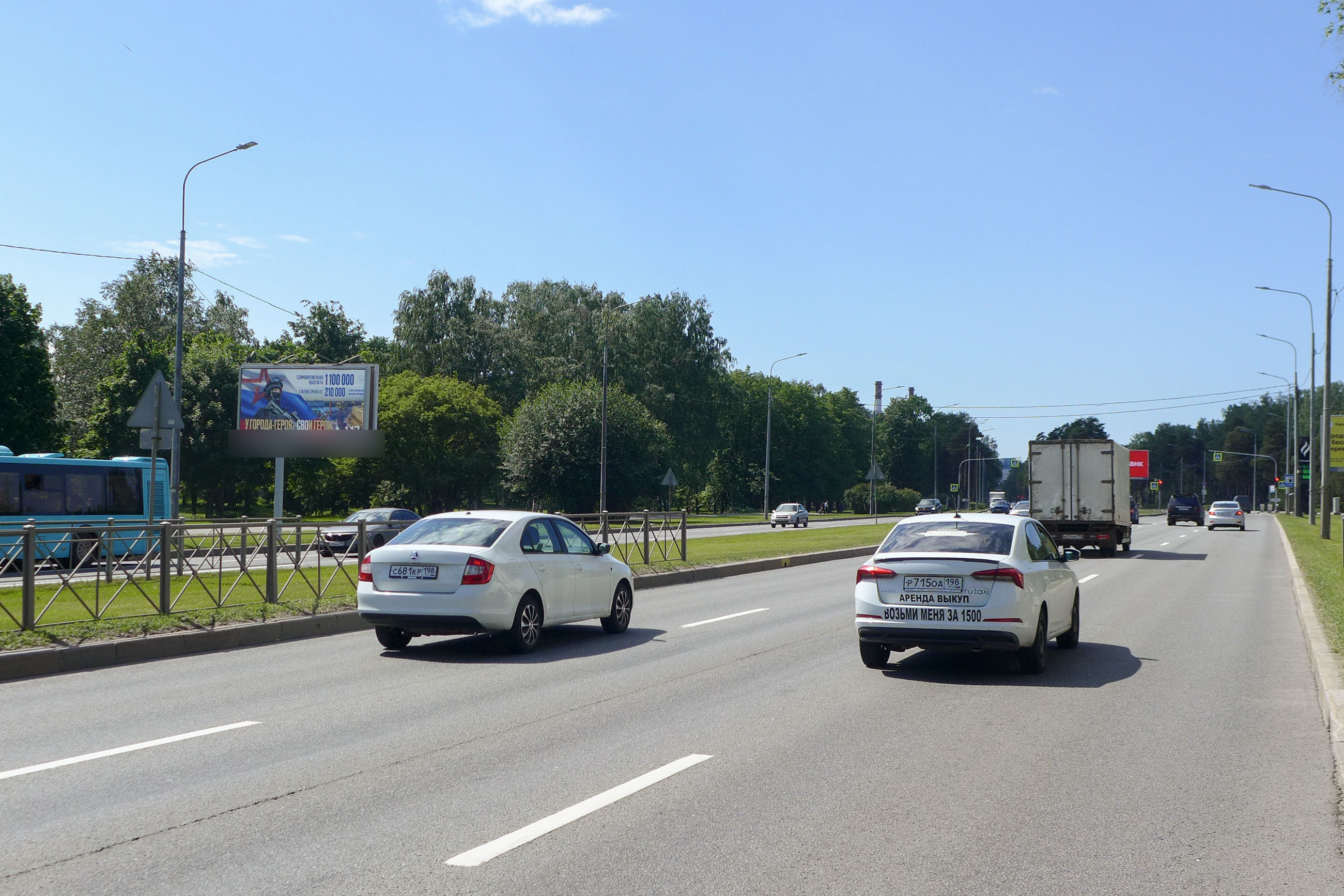 Фотография рекламного носителя, тип: Билборд 3x6, адрес: Непокорённых пр-т., д.66, Санкт-Петербург, Россия. Сторона Б1 №703266